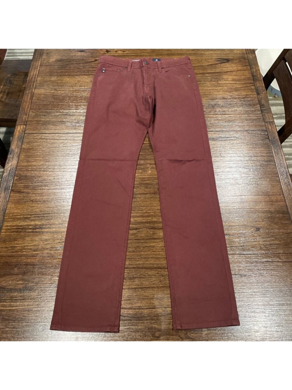AG Graduate Tailored Pant Mens 32x34 SUD Burgundy Office Stretch Trouser Work